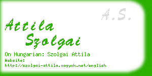 attila szolgai business card